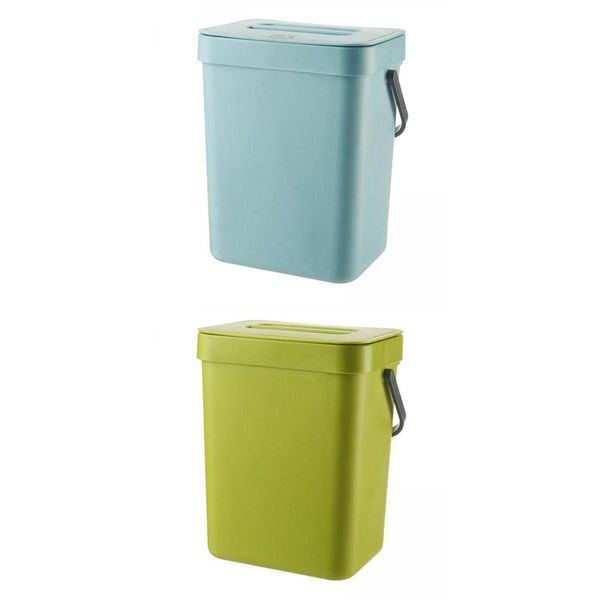 

pack of 2 modern trash can wall hanging for kitchen cabinet door office