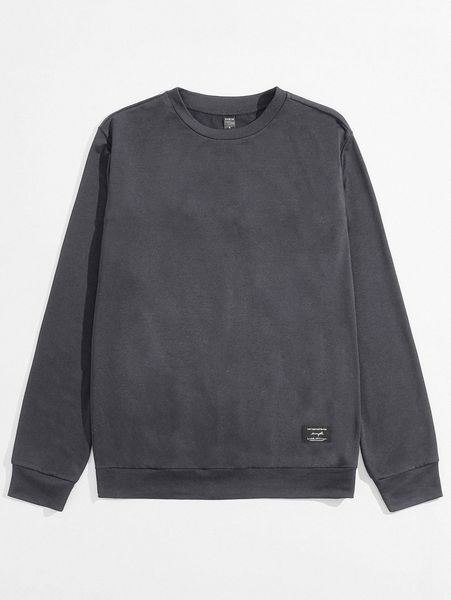 

men patched detail pullover p1qq#, Black
