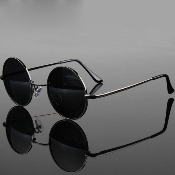 

sunglasses classic retro vintage round polarized men brand designer sun glasses women metal frame black lens eyewear driving, White;black