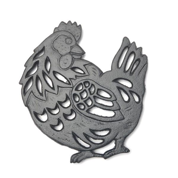 

mats & pads qxna cast iron animal trivet - decorative for kitchen counter or dining table vintage, rustic, artisan design with