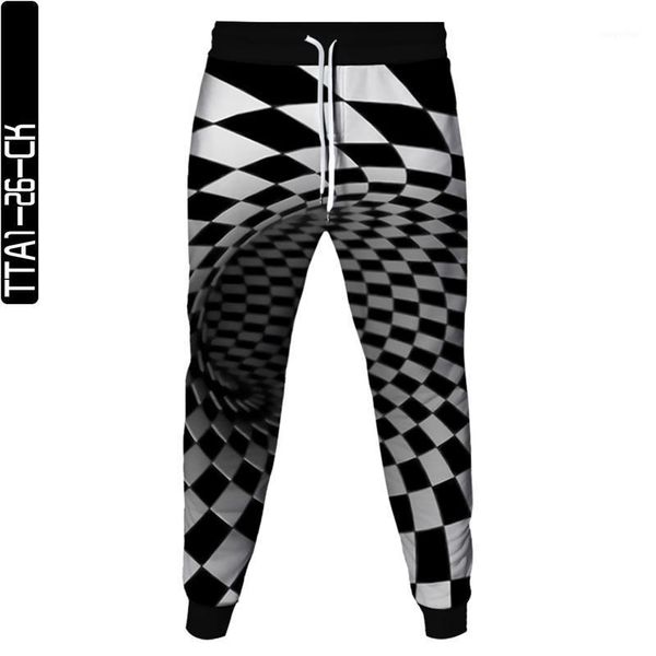 

spring and summer personality map printing casual loose jogging sweatpants fun 3d pants men's hip-hop punk street style, Black