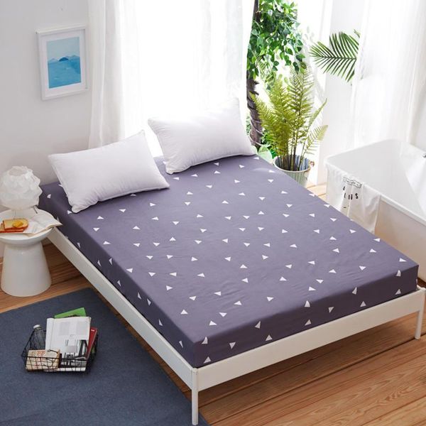 

sheets & sets fitted sheet with elastic bed linen mattress cover geometric print queen king 1pc no cases