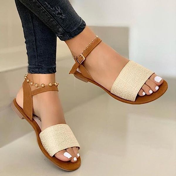 

sandals 2021 summer women sandal women's flat woman comfort ladies open toe footwear female shoes sandalias de las mujeres, Black
