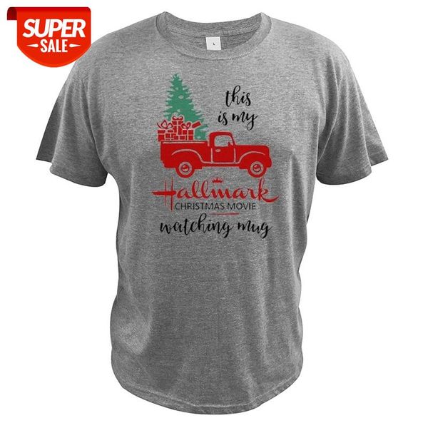 

christmas movies watching shirt xmas truck tree this is my xmas watching t shirt pure cotton tee #pj68, White;black