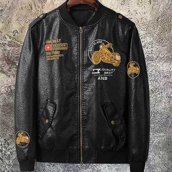 

2021 new spring autumn men's clothing coat leather youth handsome slim motorcycle outerwear coats, Black;brown