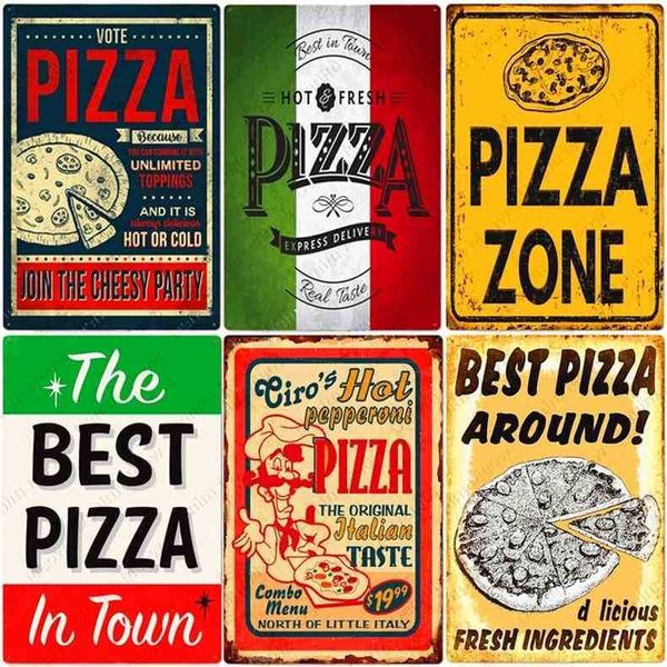 

zone plaque great food vintage metal sign pub bar home decoration homemade poster italian pizza wall art plate n374a