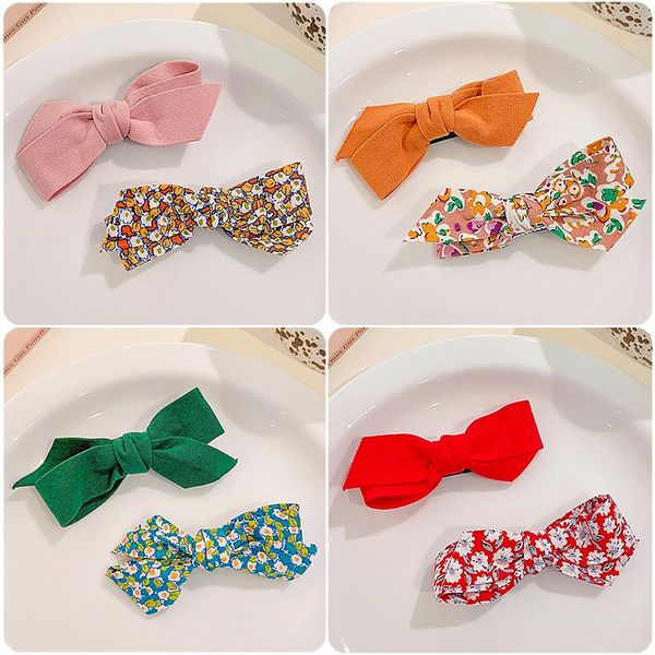 

hair accessories 2 pcs/set children cute colors floral bow ornament clips baby girls lovely alloy barrettes hairpins kids, Slivery;white