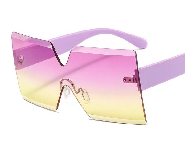 

outdoor eyewear 2021 european and american sunglasses large frame one-piece color shade retro fashion