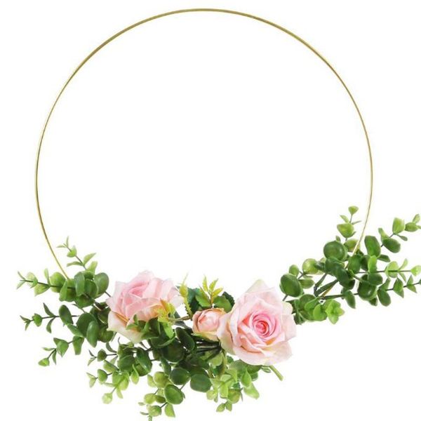 

christmas decorations 10/20/30/40cm dreamcatcher ring iron metal el doll ornament 2/4/6pcs round hoop macrame craft prop wedding decor