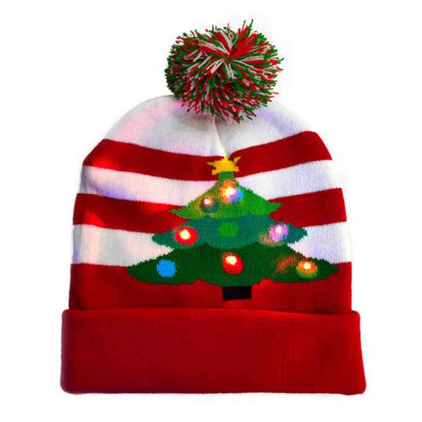

men women baby knitted led light beani christmas hat with light, Blue;gray