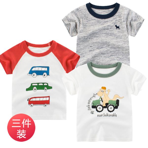 

short 27kids new 2021 summer korean children's sleeve t-shirt baby boys' clothes, Black;white