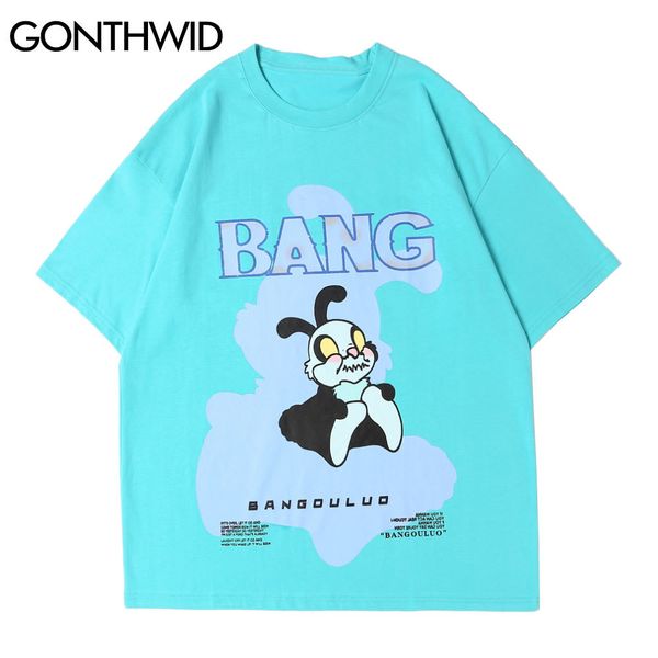 

gonthwid tees streetwear harajuku cartoon bee print cotton tshirts casual hip hop fashion smmer men short sleeve t-shirts c0315, White;black