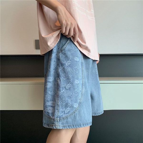 

men's jeans 2021 summer casual shorts thin trend sports loose cant, Blue