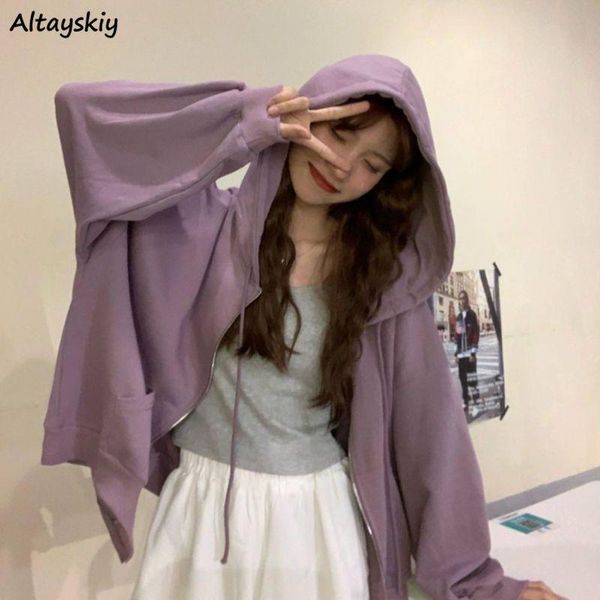 

women's jackets women basic zipper hooded students preppy simple outwear korean style ins ulzzang baggy leisure spring jacket coats chi, Black;brown
