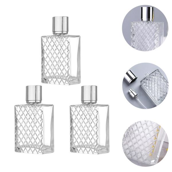 

storage bottles & jars 3pcs refillable perfume glass for containers