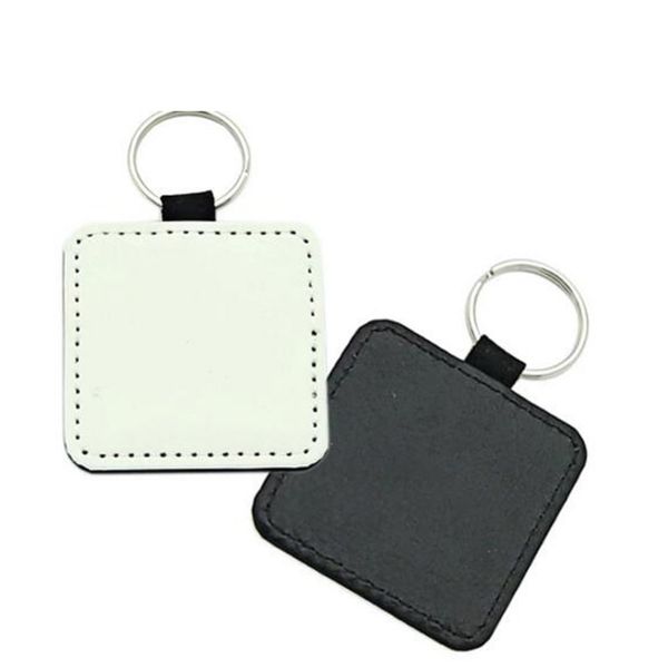 

10pcs keychain sublimation blank pu pendants accessories tassel key ring bag parts, Black