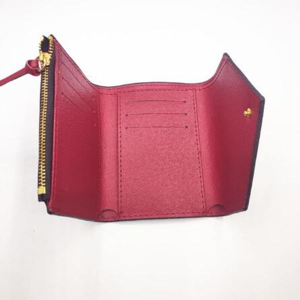 

2023-1 luxury brand new women leather hasp wallet short coin card holder purse small bag red credit card bag