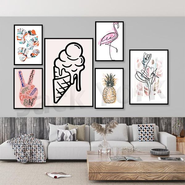 

paintings keep smiling print, everything is going to be ok, minimalist tropical leaf boho decor, home decor