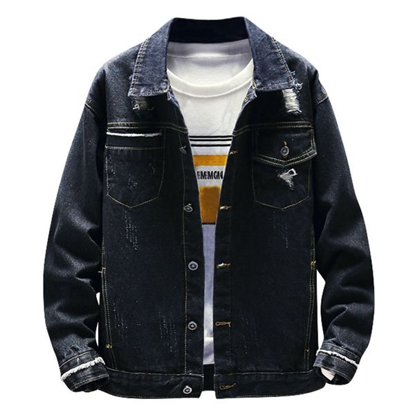 

nice solid color slim new denim jackets men cowboy slim fit bomber jacket men's jean jacket coats, Black;brown
