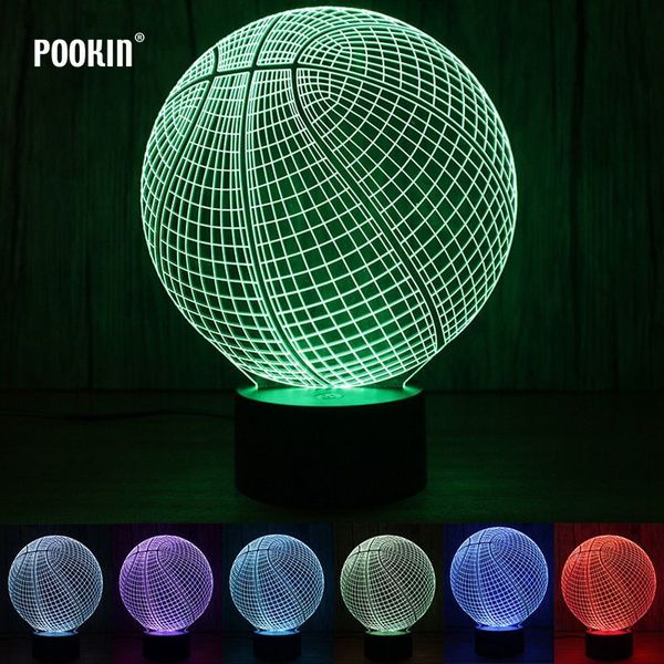 

2021 new 3d mudando iluminao led lmpada basquete pquer forma night light touch switch para frias luz decorao do quarto noite t4sm