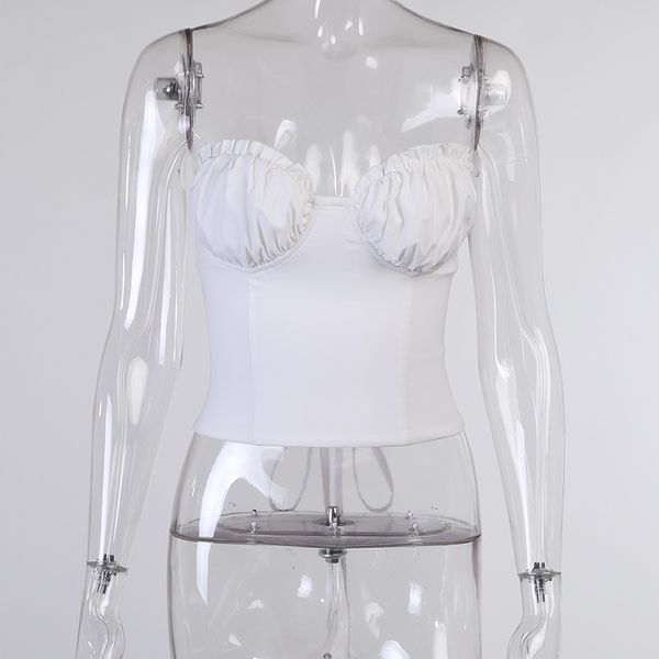 

2020 new arrivals summer fashion strapless white solid bodycon high street women camis, White;black