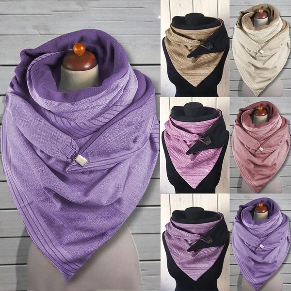 

scarves winter scarf for women retro printing button soft wrap szalik casual warm shawls foulard femme neck bandana l4, Blue;gray