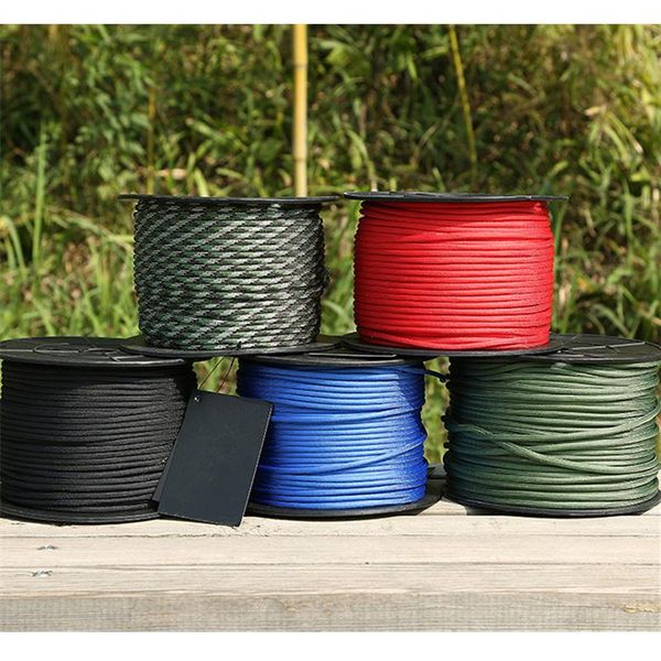 

outdoor gadgets standard diameter 4mm 9 core high strength paracord climbing auxiliary rope survival safety length 31m,50m,100m