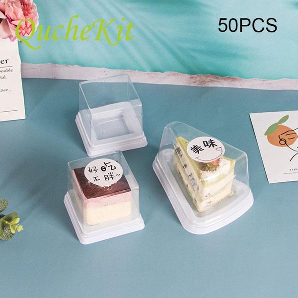 

gift wrap mini disposable cake packaging box transparent dessert tray with lid square triangle mooncake portable boxes