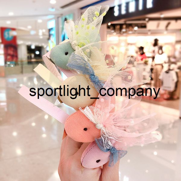 

new children cute candy cotton lace rabbit bird bow hairbands headbands girls lovely rubber hair hoop kid sweet hair accessories, Slivery;white