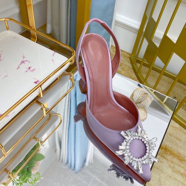 

fashion lady women sandals purple satin bow crystal strass point toe slingback high heeled strappy shoes thin heels sandalias de las mujeres, Black