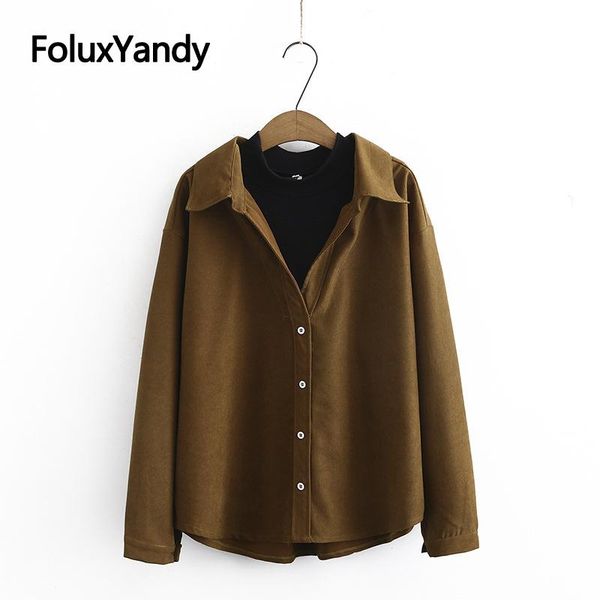 

women's blouses & shirts one piece shirt 2021 autumn casual plus size loose long sleeve blouse chemise kkfy4975, White