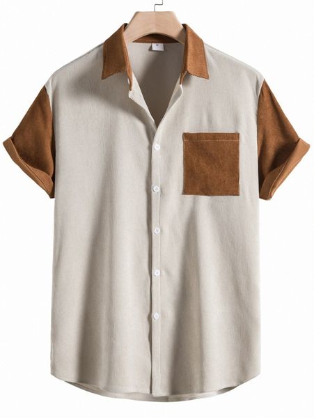 

romwe guys colorblock curved hem shirt d21m#, White;black