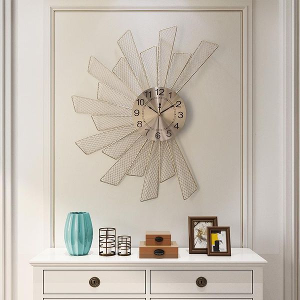 

wall clocks creative fashion decorative living room clock household hanging light luxury art modern minimalist
