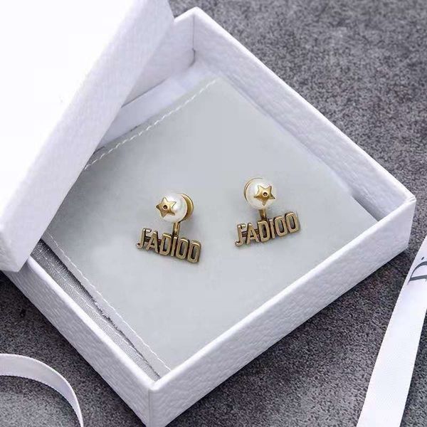 

75%off outlet 2021d new fashion pearl net red star earrings, Silver