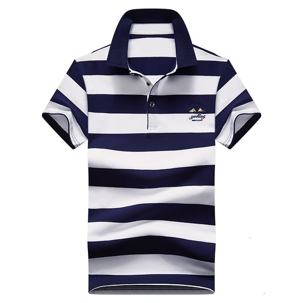 

men's polos polo shirt men cotton short-sleeved fashion stripes embroidery c 3oqv, White;black