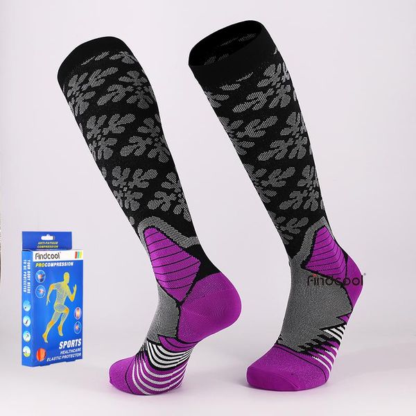 

sports socks findcool women compression running hiking cycling basketball, Black