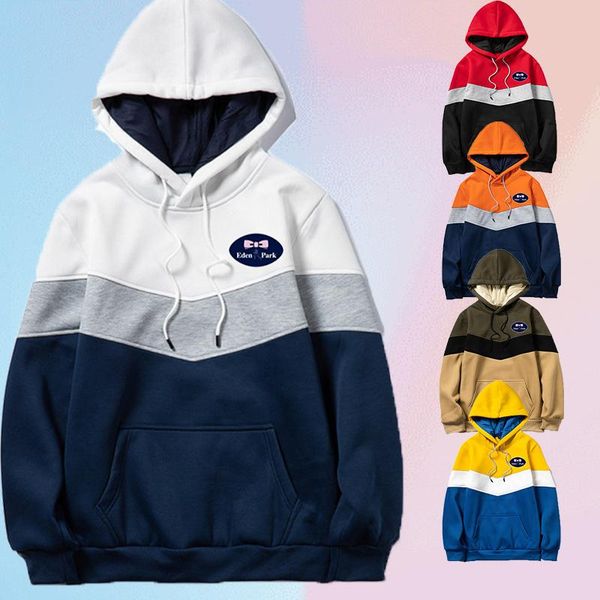 

men's hoodies & sweatshirts 2021 patchwork hooded sweater hoodie clothing casual loose fleece warm fashion autumn and winter jacket, Black
