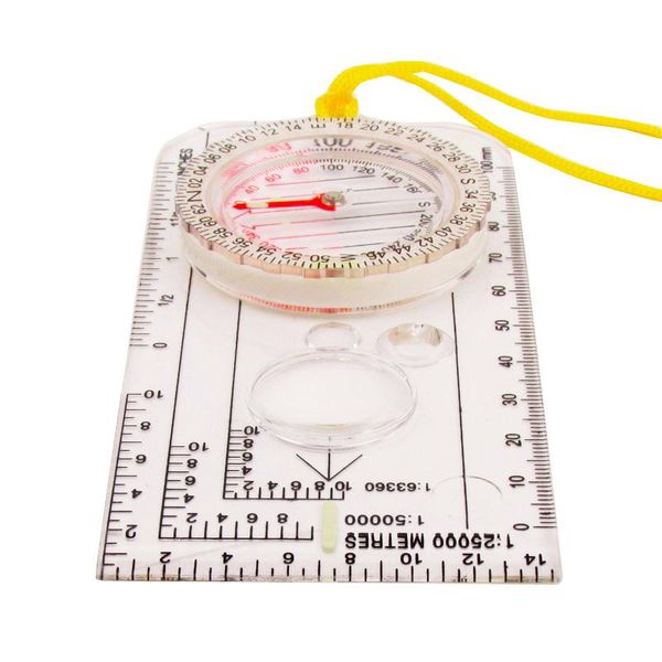 

acrylic multifunctional mini ruler accurate map scale compass outdoor climbing camping survival tools navigation