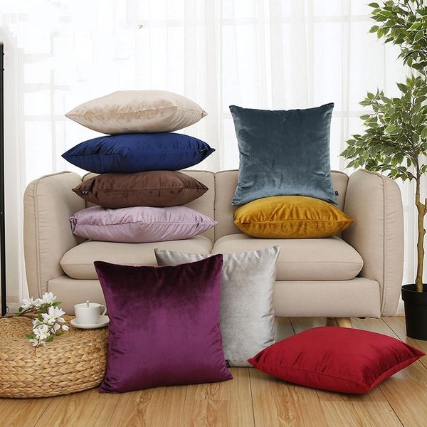 

cushion/decorative pillow solid color sofa italian flannel cushion cover bright velvet throw pillowcase large backrest case
