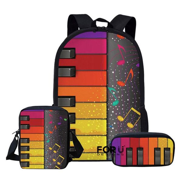

school bags 2021 children set for teen boys girls music note piano print backpack book bag kids shoulder mochila escolar