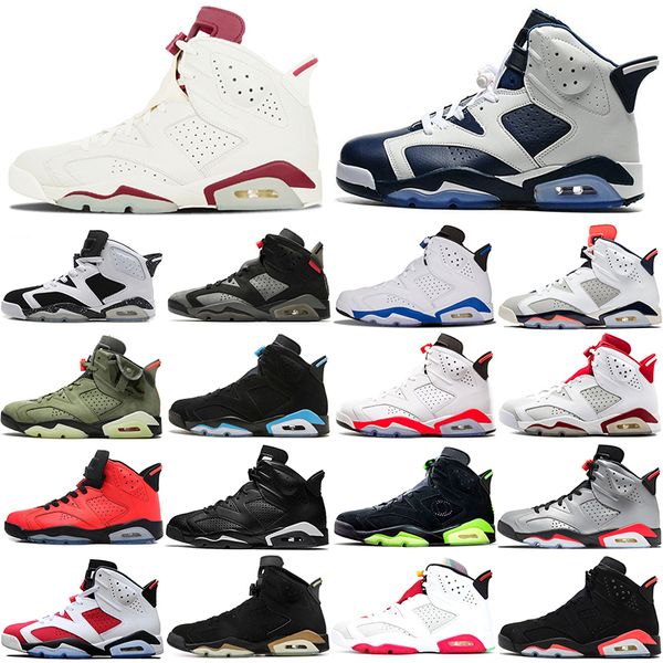 

new classic official 6s basketball shoes men 6 alternate angry bull black cat carmine dmp hare infrared marron olympic oreo sport blue tinke, White;red