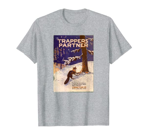 

the trappers partner trapping hunting skill book design t-shirt, White;black