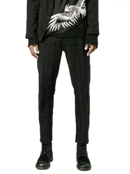 

men's pants casual pencil wide pleated spring and autumn black trend slim design british fashion