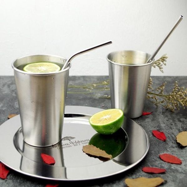 

northerneurope ins industry style stainless steel spray paint beer cup with lid straw cold water drinks cup household office use