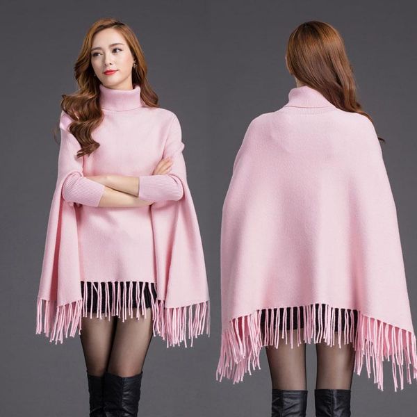 

scarves euramerican women batwing sleeve winter solid color tassels hem style cloak cape knitted poncho sweater coat shawl, Blue;gray