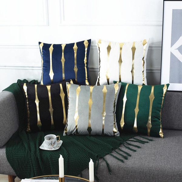 

cushion/decorative pillow bronzing stripe living room decorative cushion cover pillowcase polyester 45*45 nordic home decor 40746