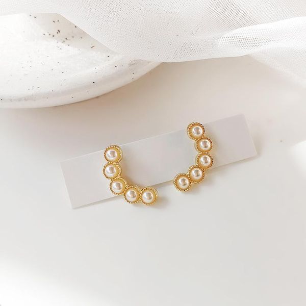 

stud south korea pearl simplicity small graceful online influencer simple earrings, Golden;silver