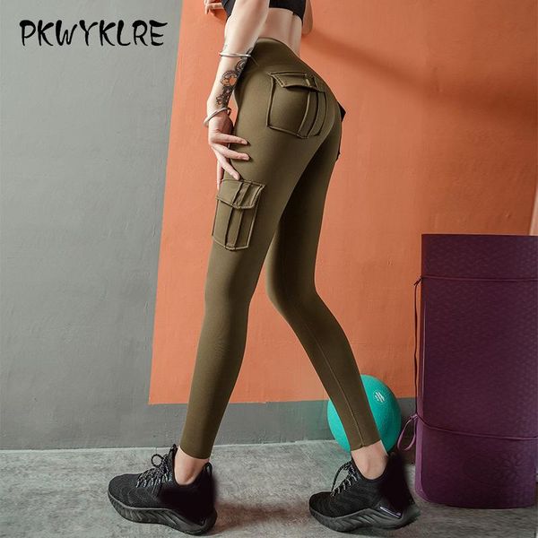 

high stretch yoga pants pocket fitness outdoor sports tight leggings women's body shaping quick-drying yoga pants, White;red