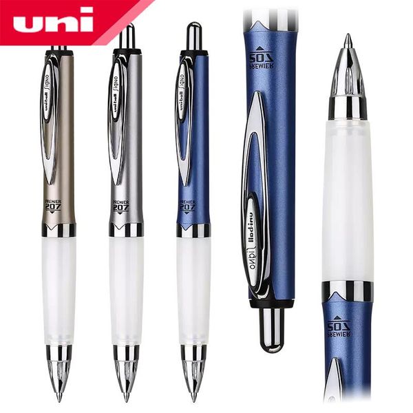

ballpoint pens 1pcs uni alphagel pen umn-207gg 0.7mm anti-fatigue comfortable soft grip can replace 0.5 / 0.38 refills, Blue;orange