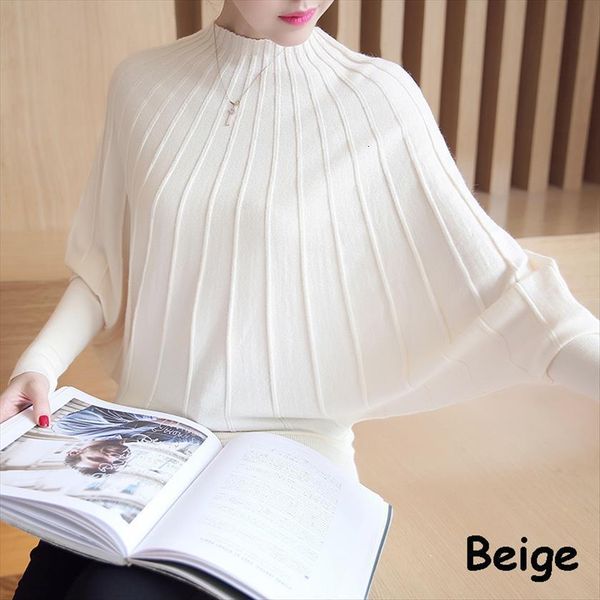 

mode femme automne fashion womens sweaters autumn winter women knitted and pullovers batwing sleeve long knitwear chandail, White;black